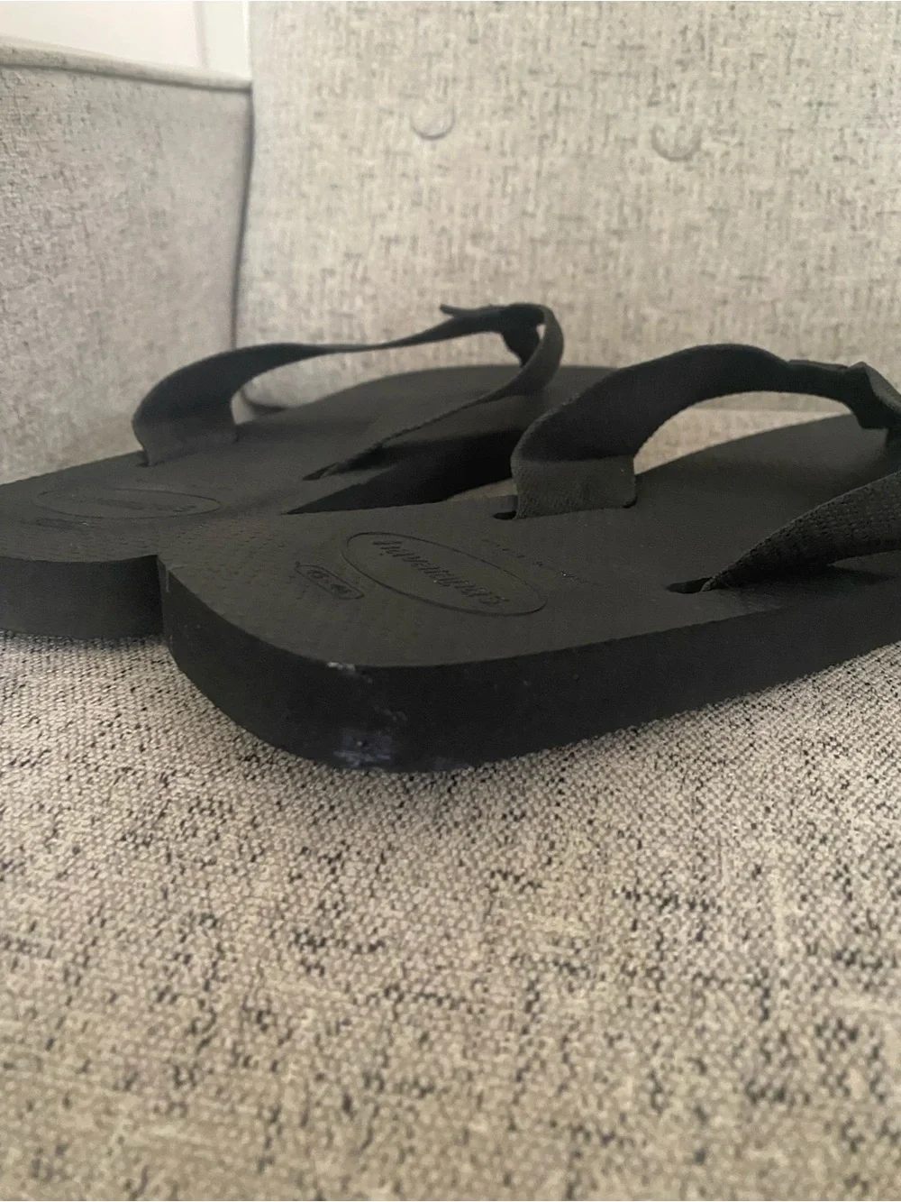 Havaianas Men's Black Fabric-strap Flip Flops